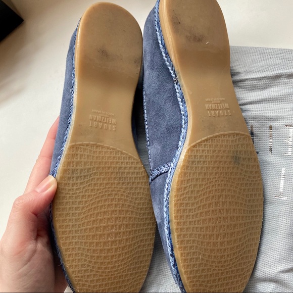 Stuart Weitzman denim blue loafers in suede - Picture 6 of 8